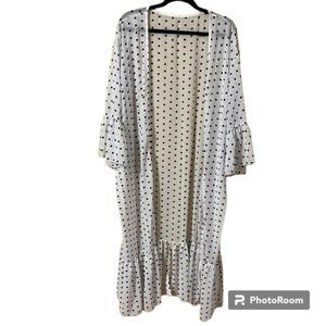 NWOT Polka Dot Maxi Beach Cover-Up Kimono